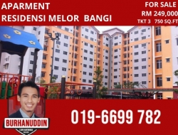 Apartment untuk dijual di Residensi Melor Bangi, Seksyen 5, Bandar Baru Bangi
