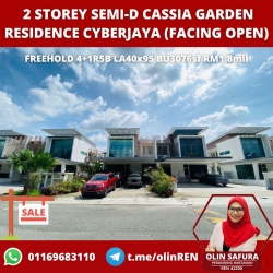 Double Storey Semi D Cassia Garden Residence Cyberjaya (Facing Open)