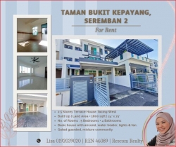 For Rent : 2.5 Storey Terrace House at Taman Bukit Kepayang, Seremban 2, Negeri Sembilan